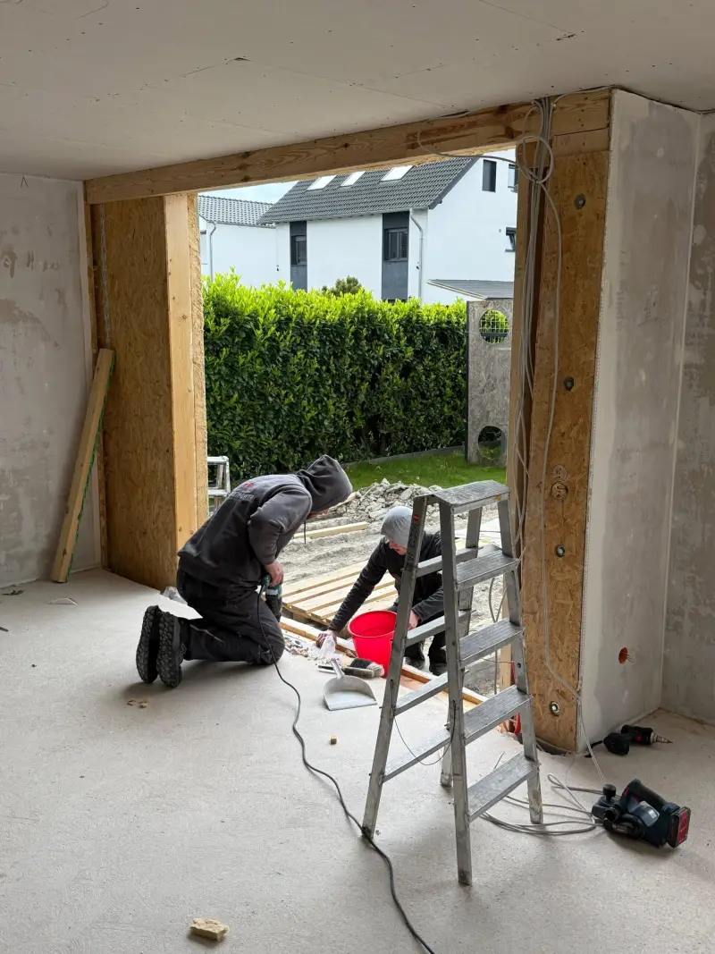 Wanddurchbruch für eine neue Terrassentür